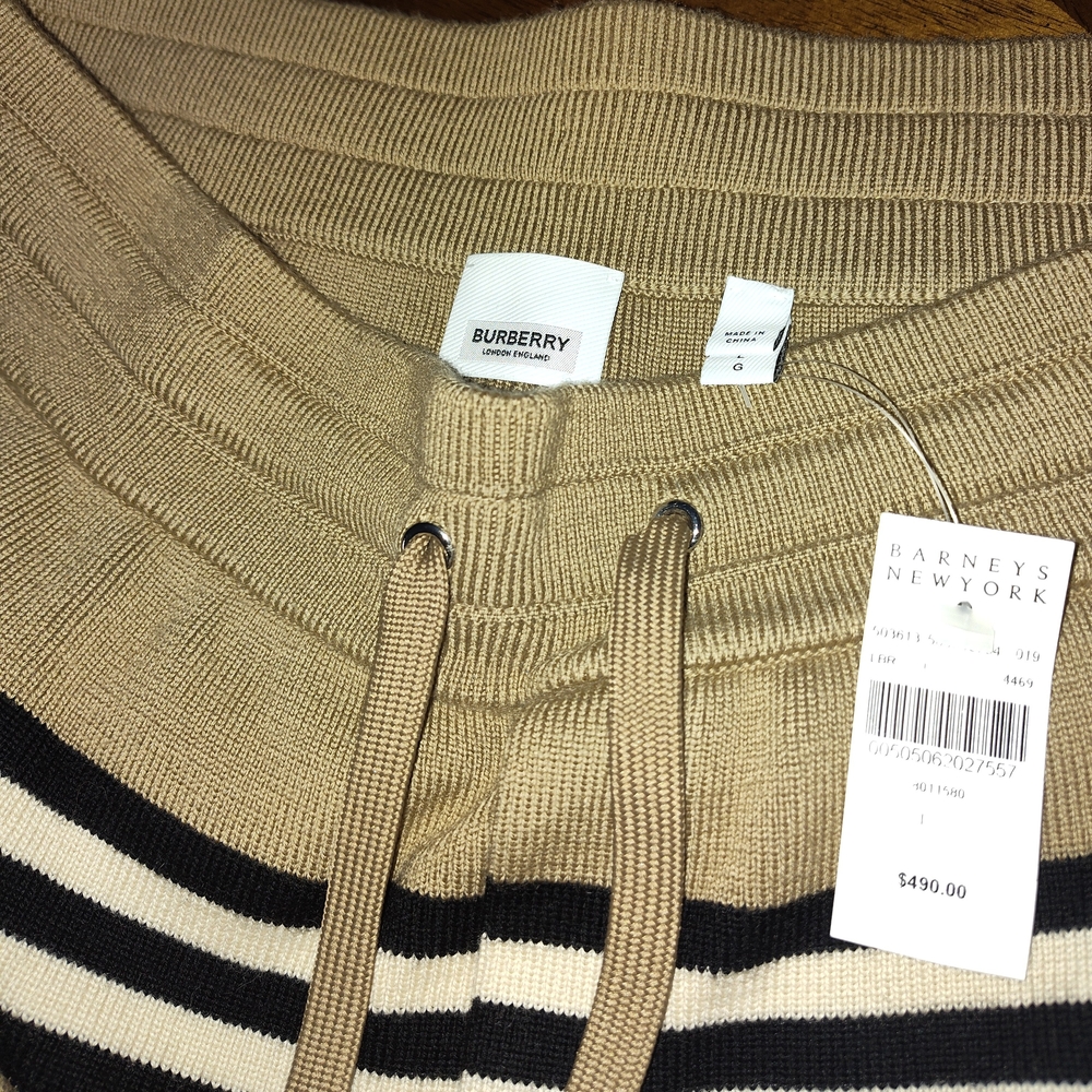 Burberry Tan Striped Women's Sweater